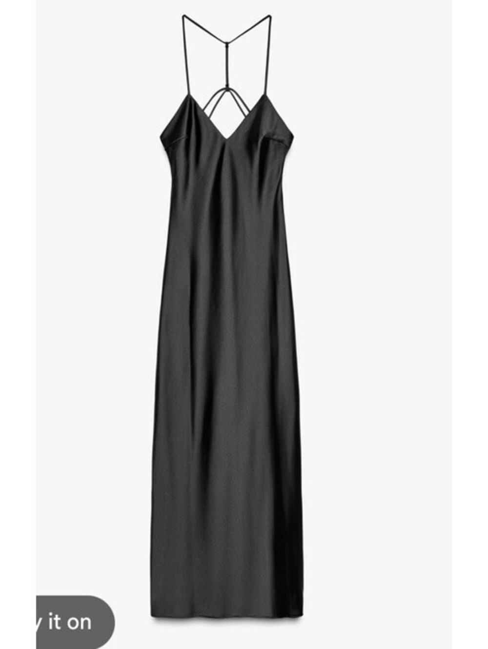 NWT Zara Black Slip Dress Criss Cross Low Back Strappy Back Small Retail $50